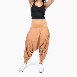 San Fran Organic Harem Pant High Waist Lightweight Yoga Travel Hippie Camel